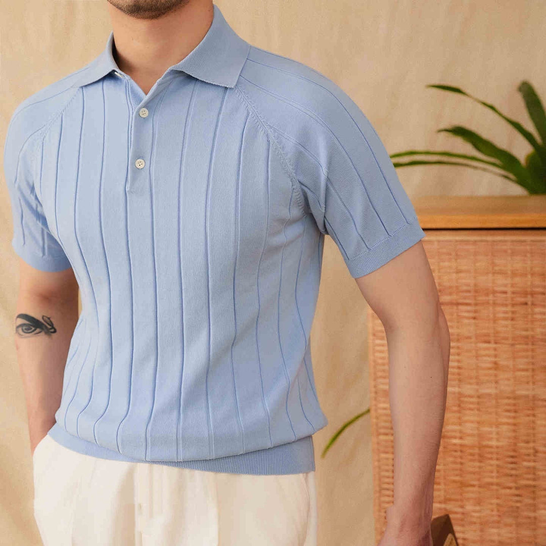 Massimo Premium Ribbed Knit Polo Shirt