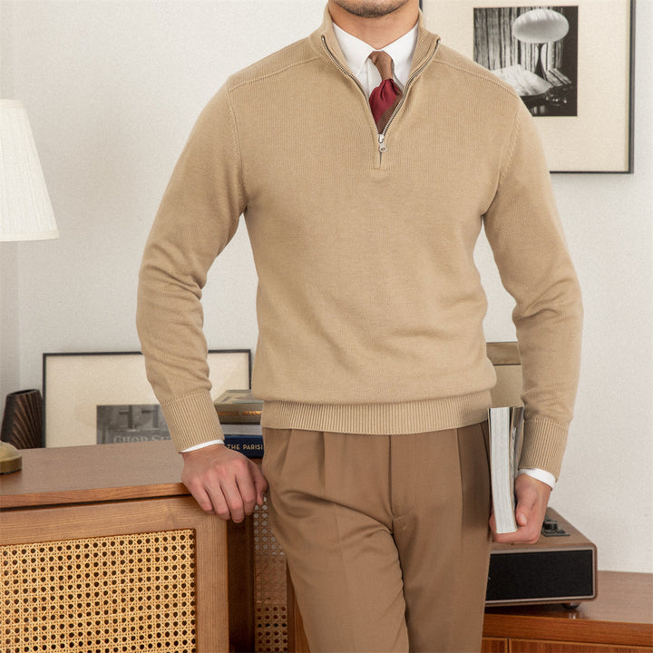 Claudio Stylish Half-Zip Pullover Jumper