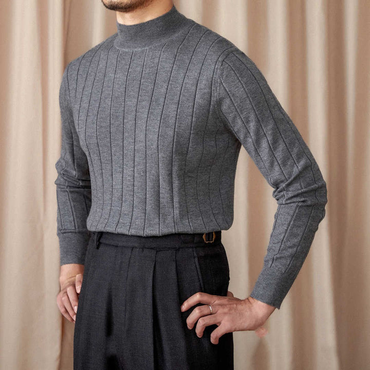 GIORGIO Premium Ribbed Knit Crewneck Sweater