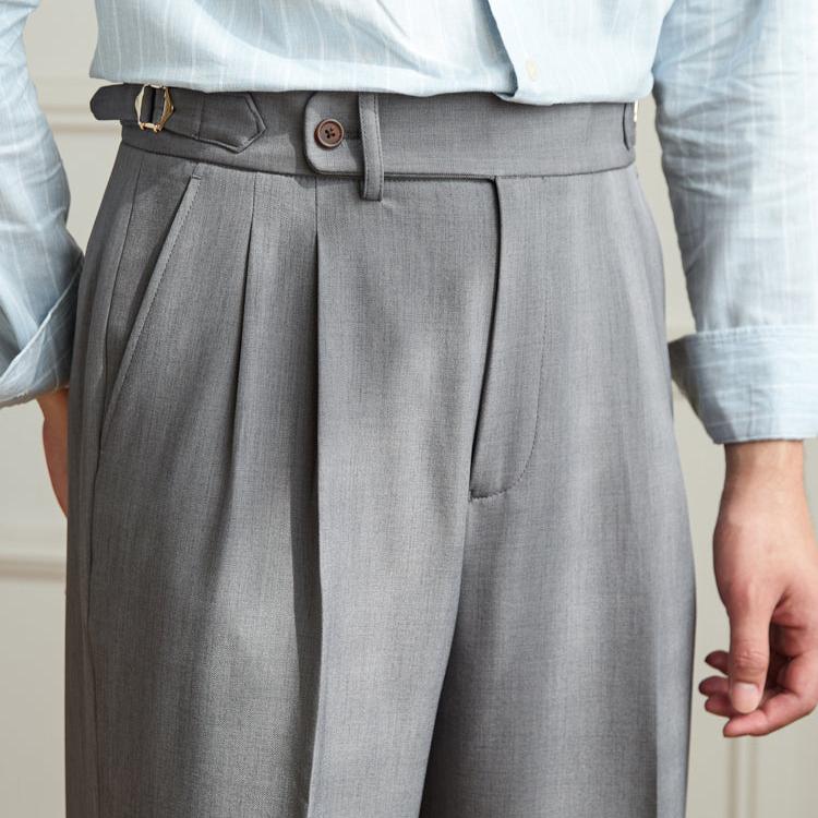 Double-Pleat Relaxed Tapered Pants