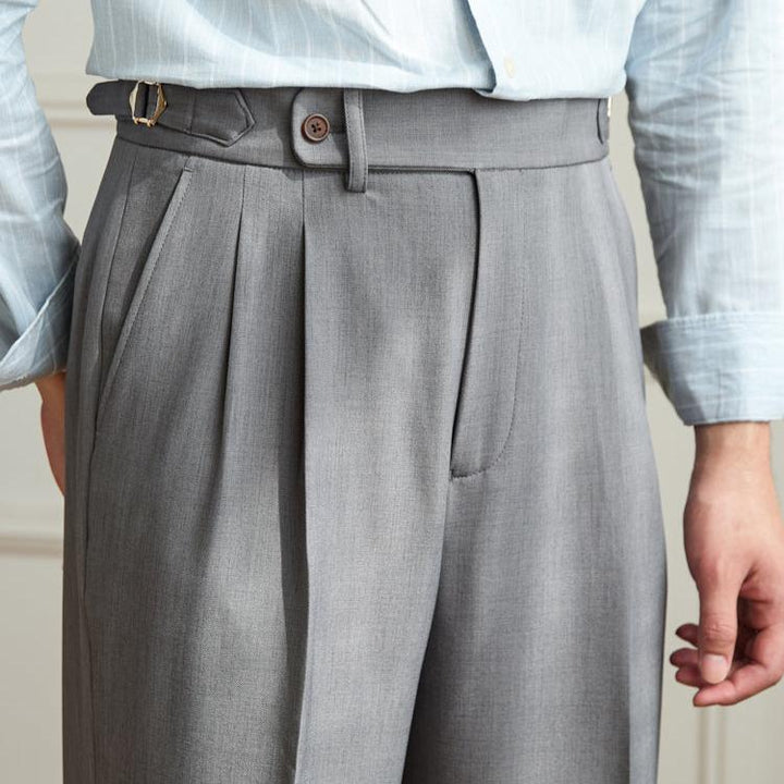 Double-Pleat Relaxed Tapered Pants