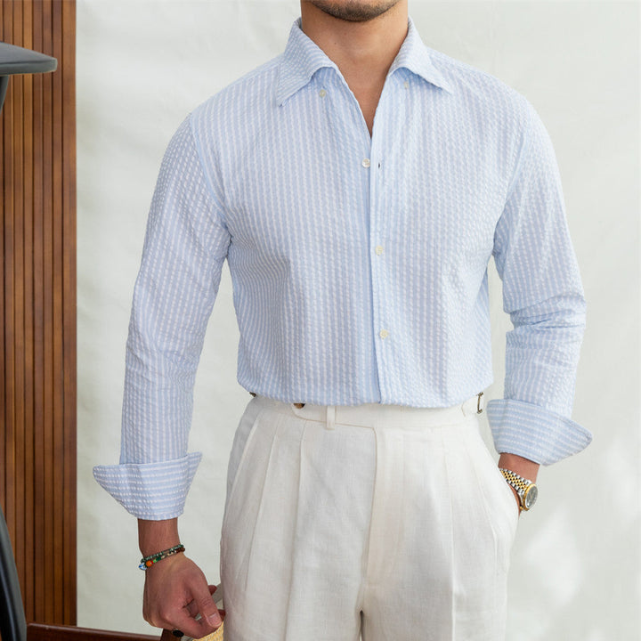 Martino Striped Seersucker Shirt