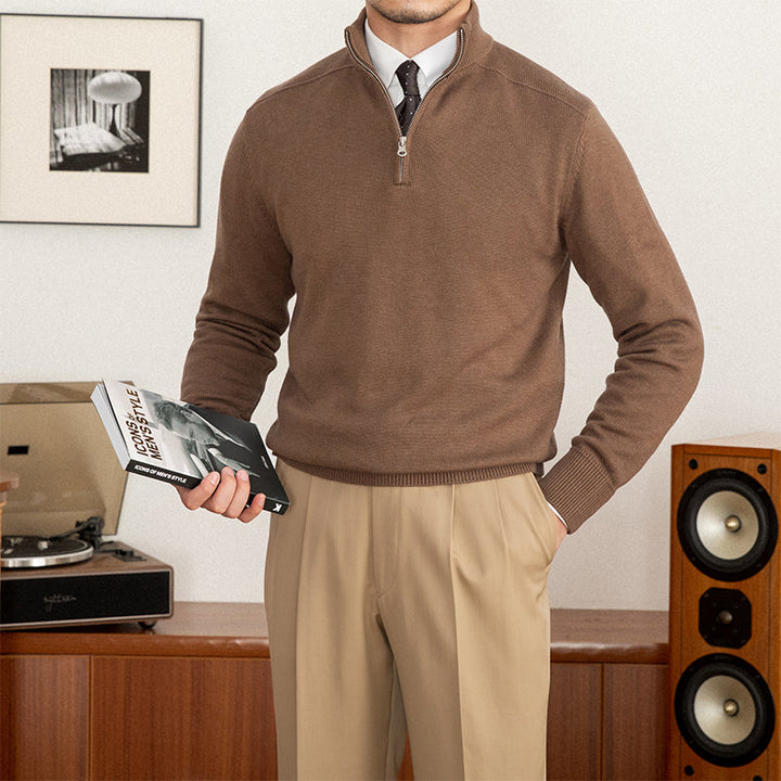 Claudio Stylish Half-Zip Pullover Jumper