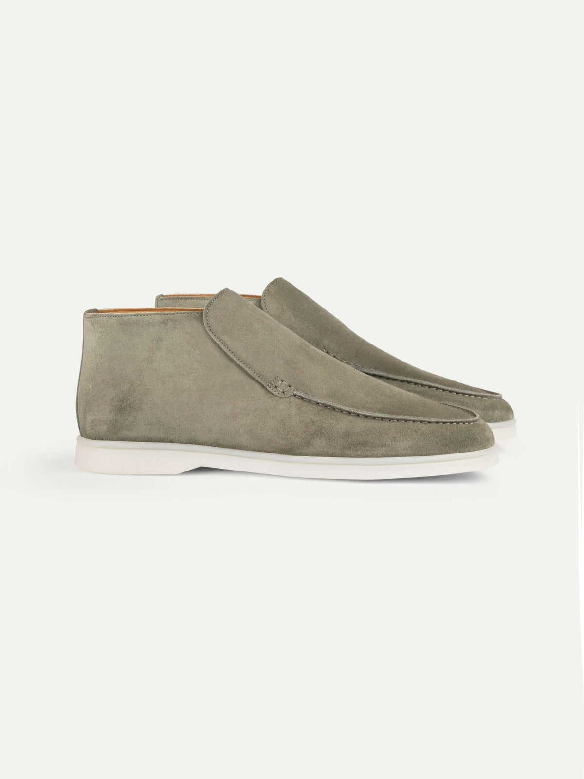 Men's Suede Slip On Moccasin Loafers with Rubber Sole