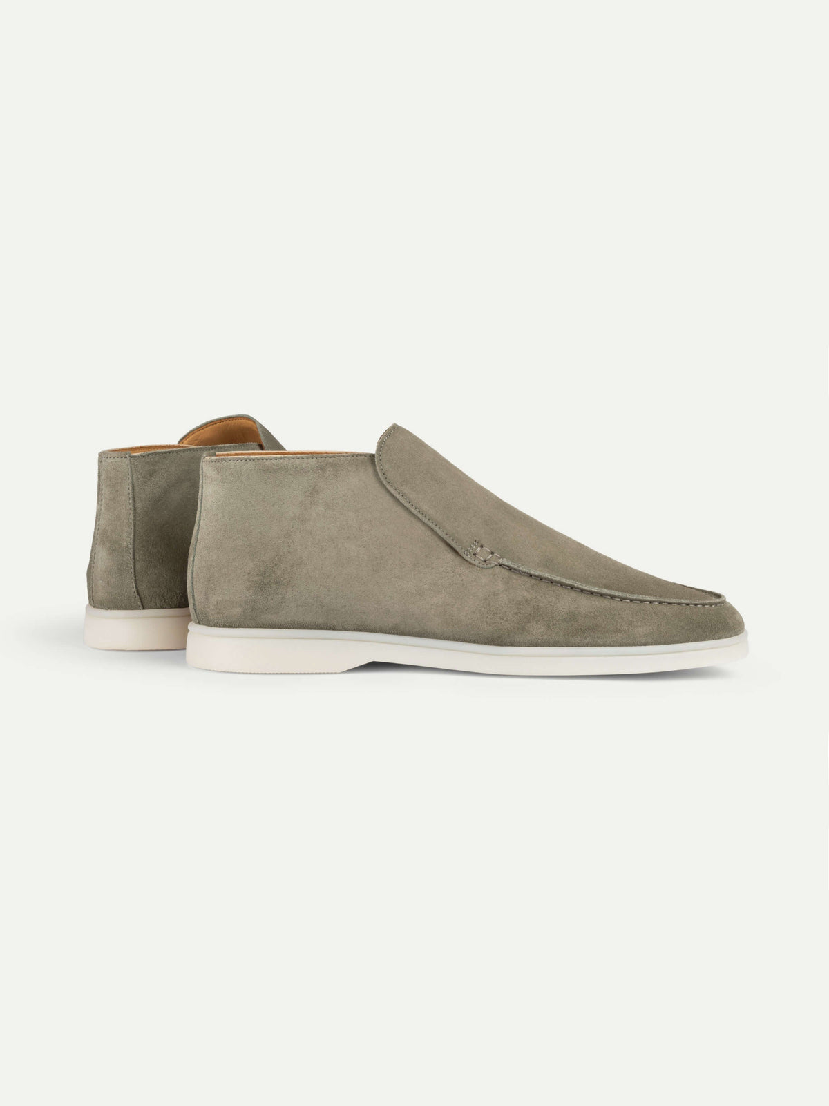 Men's Suede Slip On Moccasin Loafers with Rubber Sole