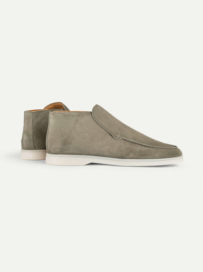 Men's Suede Slip On Moccasin Loafers with Rubber Sole