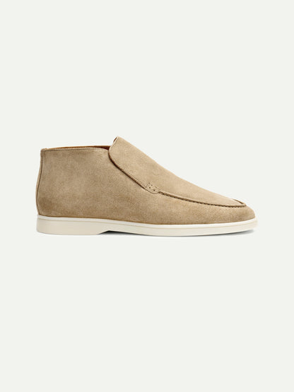 Men's Suede Slip On Moccasin Loafers with Rubber Sole