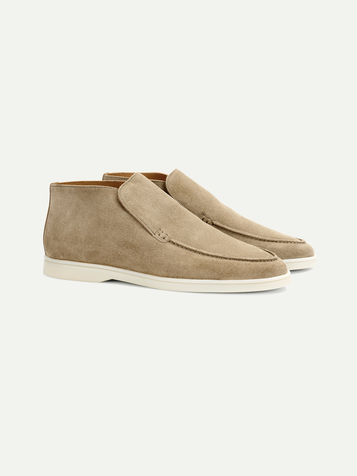 Men's Suede Slip On Moccasin Loafers with Rubber Sole