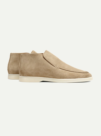 Men's Suede Slip On Moccasin Loafers with Rubber Sole