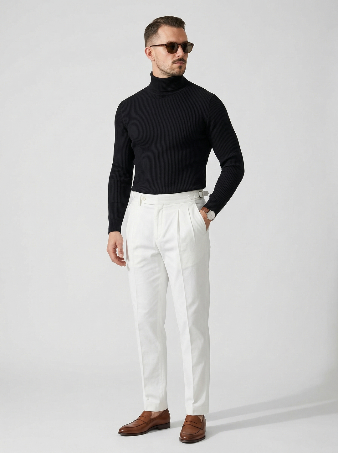 Slim Fit Turtleneck Knit Sweater