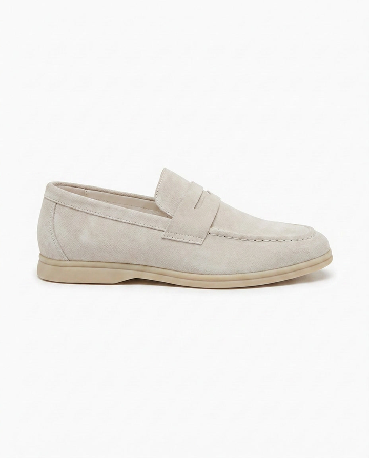Classic Beige Suede Loafers