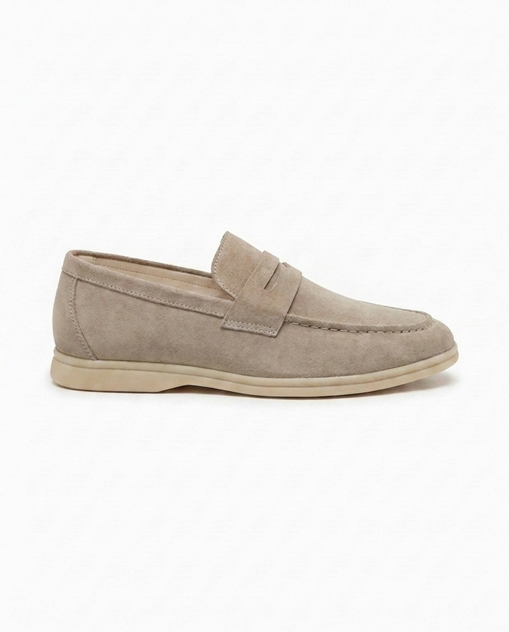 Classic Beige Suede Loafers
