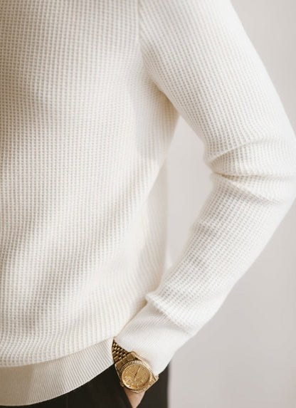 Buttonless Long Sleeve Knit Polo Shirt, view 10