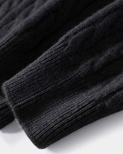 Cable-Knit Half-Zip Wool-Blend Sweater, view 12