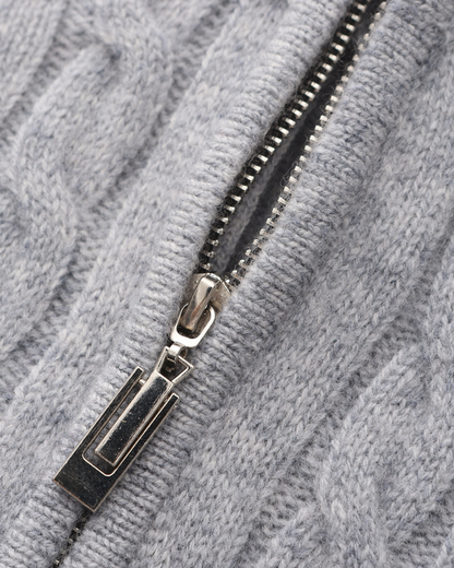 Cable-Knit Half-Zip Wool-Blend Sweater, view 17
