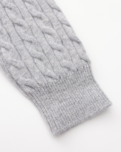 Cable-Knit Half-Zip Wool-Blend Sweater, view 18