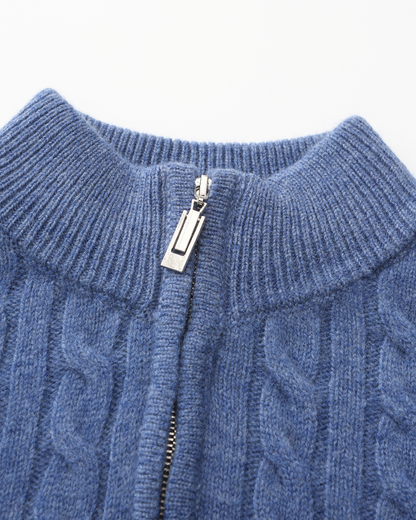 Cable-Knit Half-Zip Wool-Blend Sweater, view 21