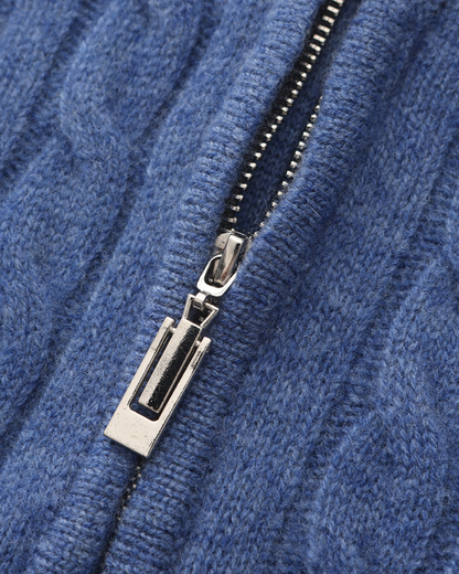 Cable-Knit Half-Zip Wool-Blend Sweater, view 22