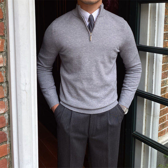 Classic Quarter-Zip Knit Sweater