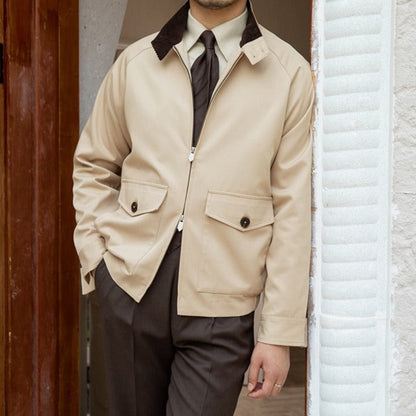 Lightweight Zip Jacket with Button Collar & Side Pockets, view 7
