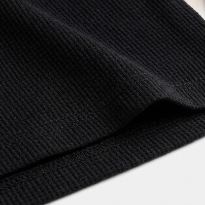 Long-Sleeve Textured Knit Polo Shirt - Cotton Blend Snap Placket, view 24