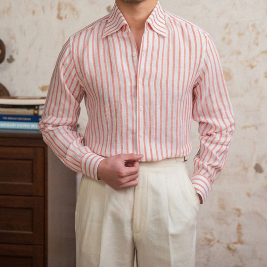 Lorenzo Classic Striped Linen Shirt