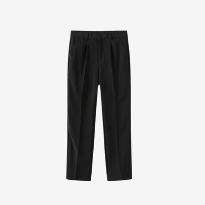 Men’s Black Ribbed Polo, Relaxed Trousers & Suede Loafers Set, view 3