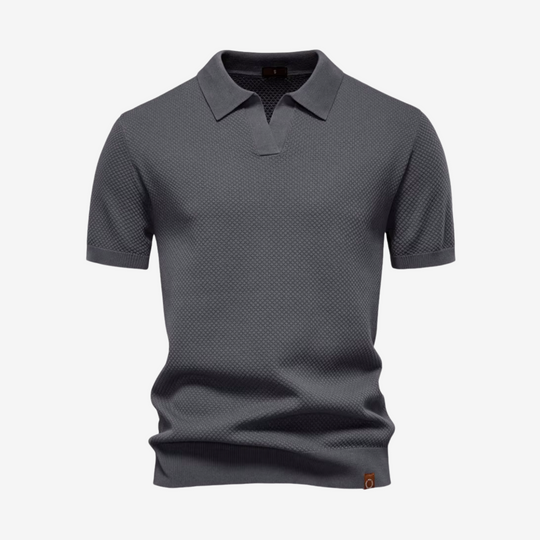 Men’s Knit Polo, Linen Pants & Suede Clogs Set