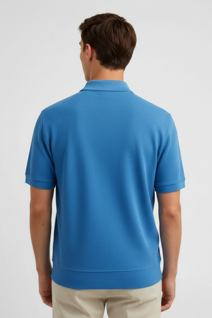 Men’s Knit Polo Shirt - Open Collar Short Sleeves, view 7