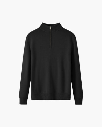 Men’s Knit Quarter-Zip Pullover - Ribbed Cuffs & Hem, view 2