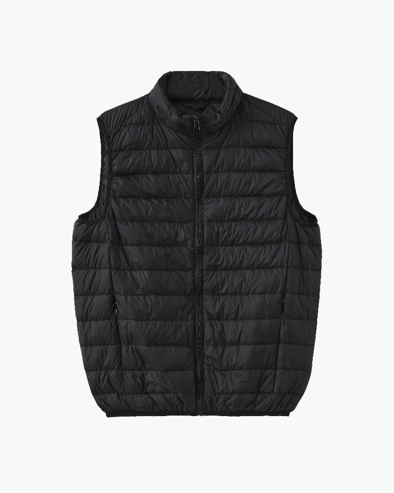 Men’s Lightweight Quilted Padded Vest - High Collar & Pockets, House of Zeno