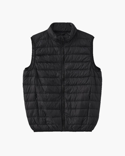 Men’s Lightweight Quilted Padded Vest - High Collar & Pockets, House of Zeno