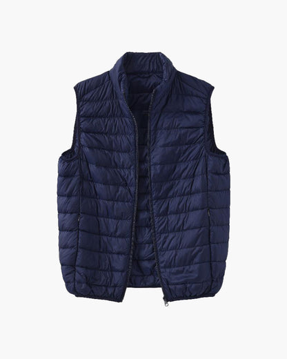 Men’s Lightweight Quilted Padded Vest - High Collar & Pockets, view 2