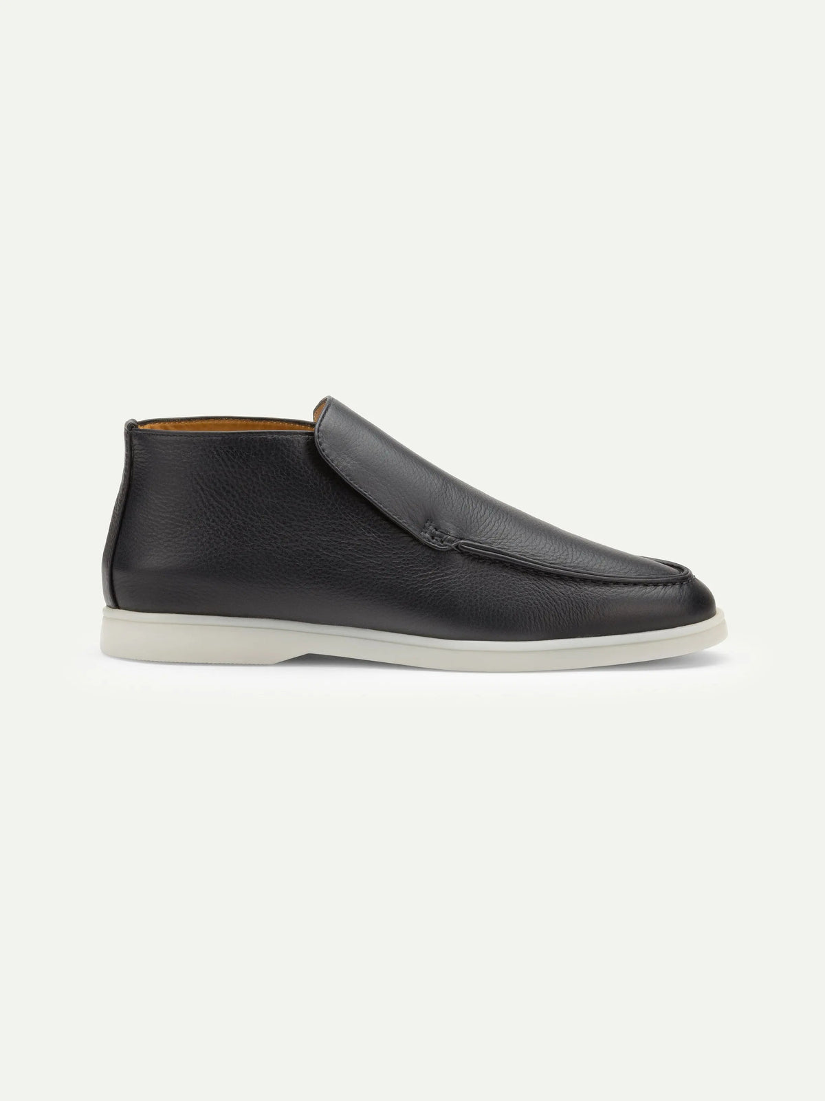Men’s Navy High Top Leather Loafers With White Sole, House of Zeno