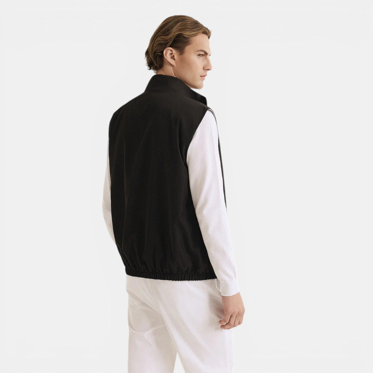 Men's Black Classic Reversible Zip Up Bodywarmer, view 3