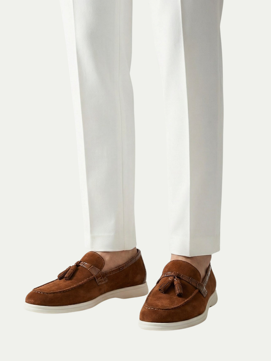 Men's Brown Genuine Leather Tassel Loafers