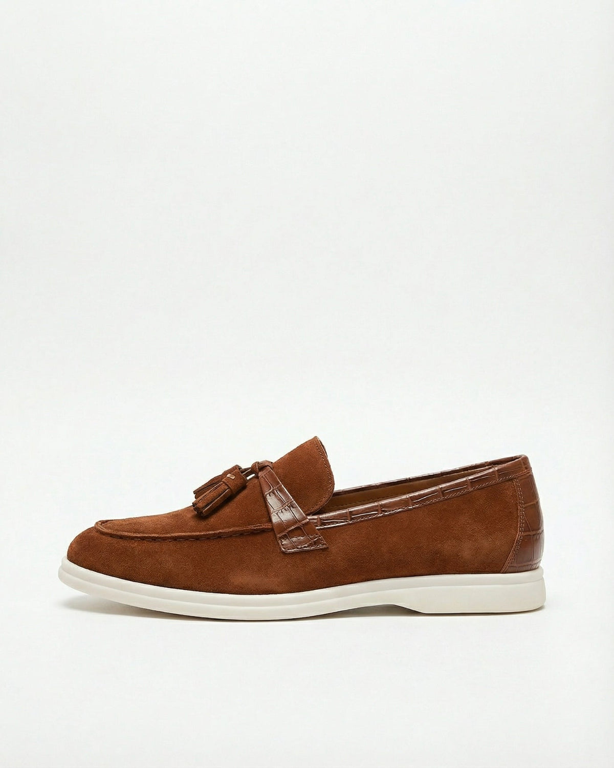 Men's Brown Genuine Leather Tassel Loafers, view 2