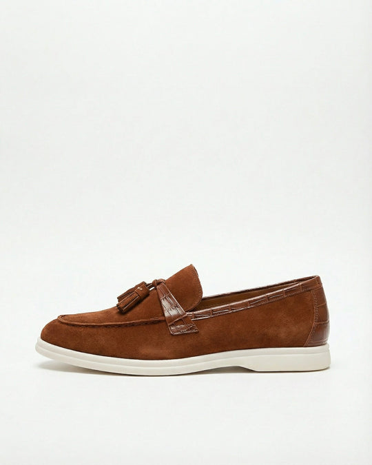 Men's Brown Genuine Leather Tassel Loafers