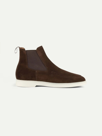 Men's Calf Suede Flat Sole Chelsea Boots, House of Zeno