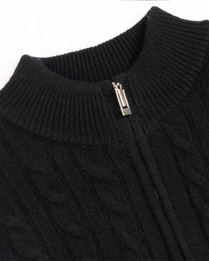 Men's Cashmere Wool Blend Cable Knit Half Zip Sweater, view 11