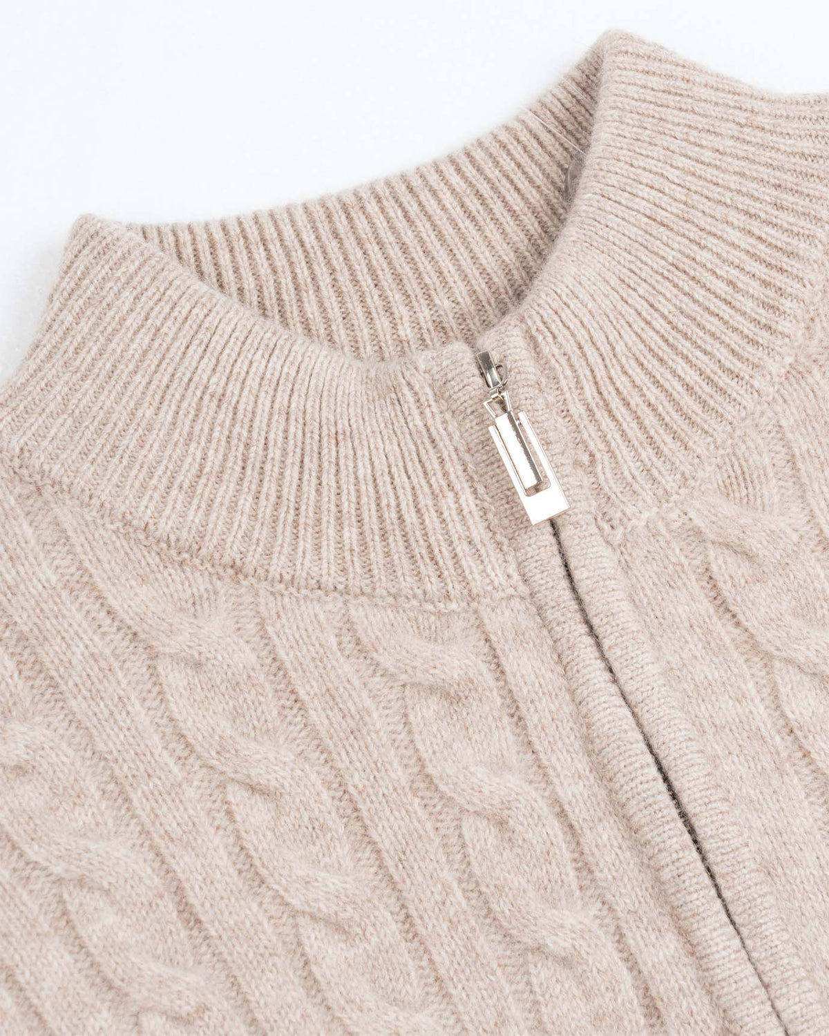 Men's Cashmere Wool Blend Cable Knit Half Zip Sweater, view 3