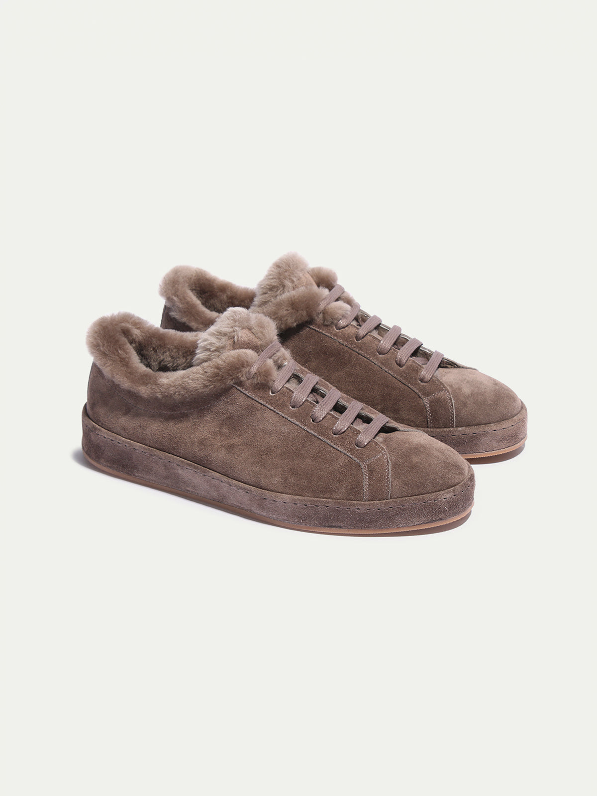 Men's Faux Fur Lined Suede Sneakers, House of Zeno