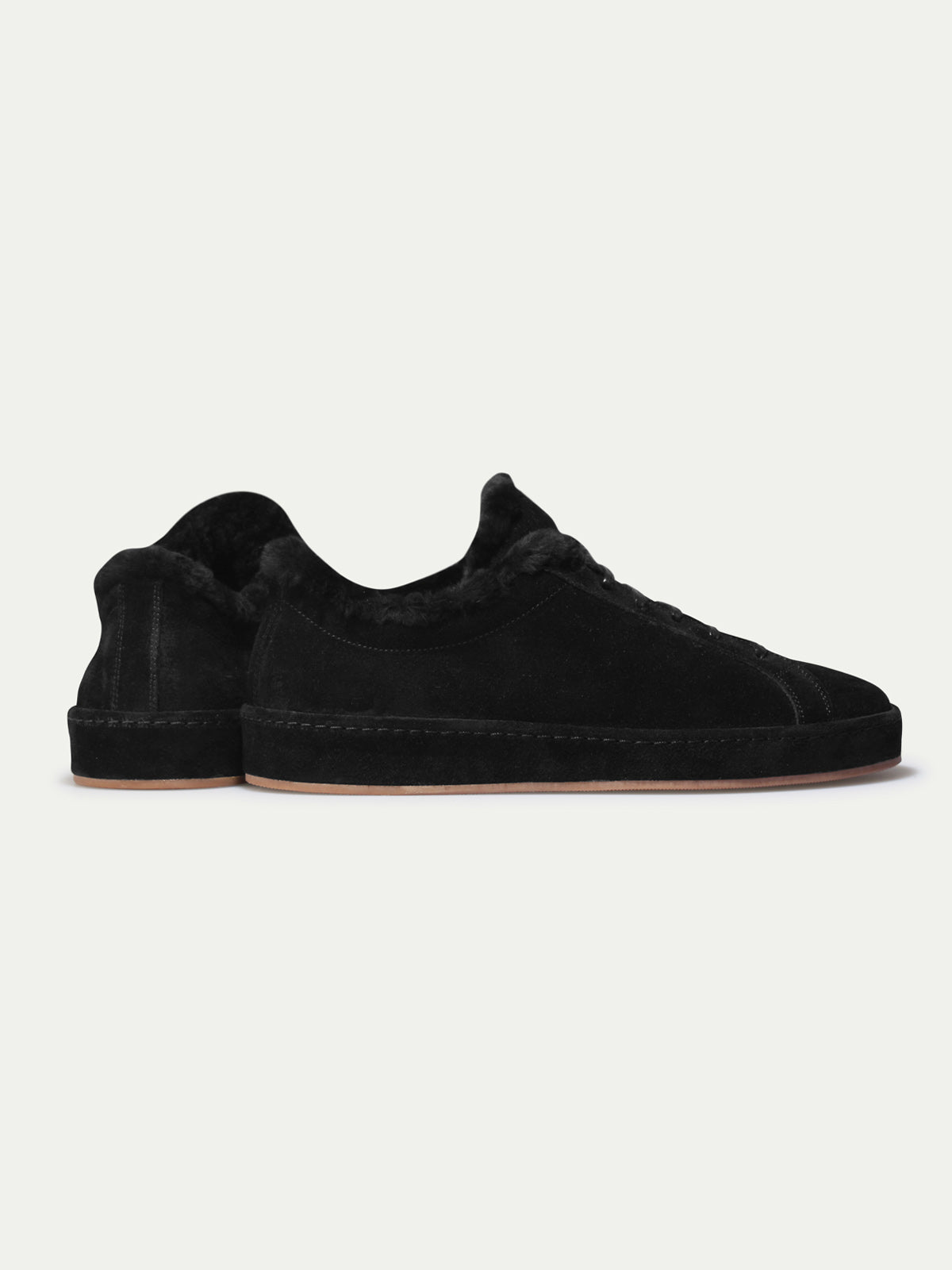 Men's Faux Fur Lined Suede Sneakers, view 11