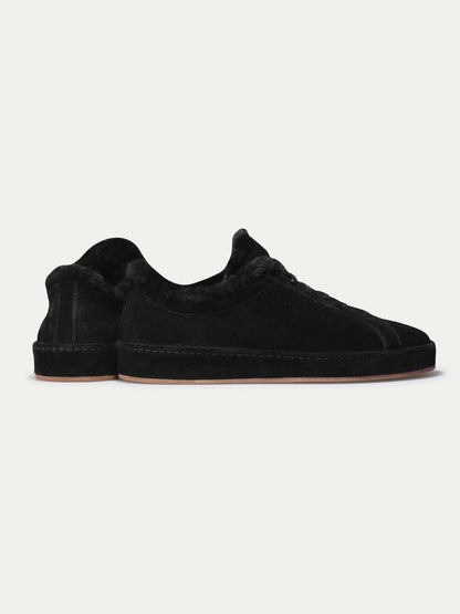 Men's Faux Fur Lined Suede Sneakers, view 11