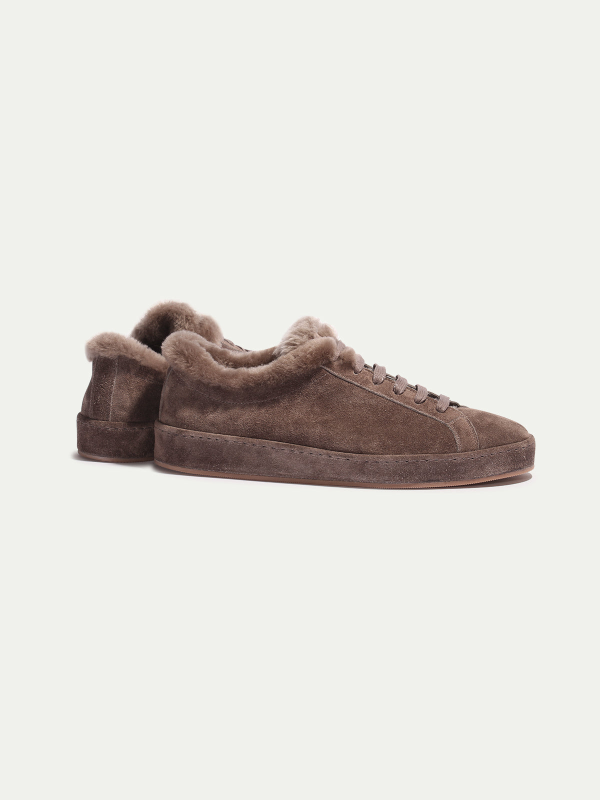 Men's Faux Fur Lined Suede Sneakers, view 4