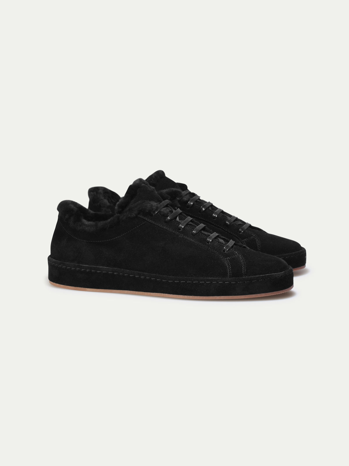 Men's Faux Fur Lined Suede Sneakers, view 7