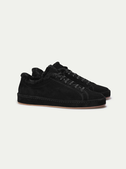 Men's Faux Fur Lined Suede Sneakers, view 7