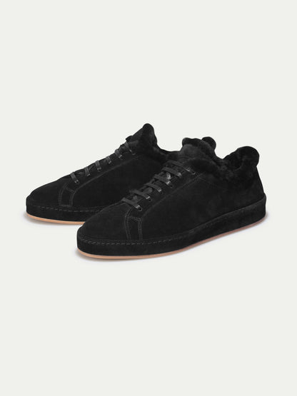 Men's Faux Fur Lined Suede Sneakers, view 9