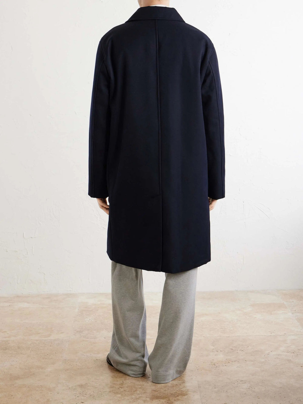 Men's Gabardine Collared Button Front Trench Coat, view 3