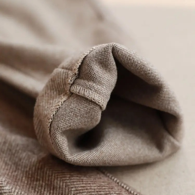 Men's Herringbone Wool Pleated Tailored Pants, view 6